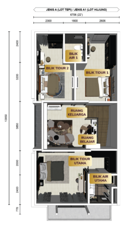 Tingkat Atas 22X75(Lot Penjuru)